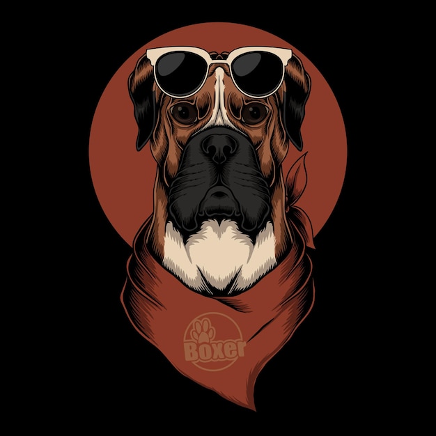 Illustrazione di bandana cane boxer