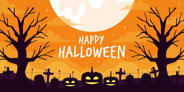 illustrazione di banner orizzontale di Halloween