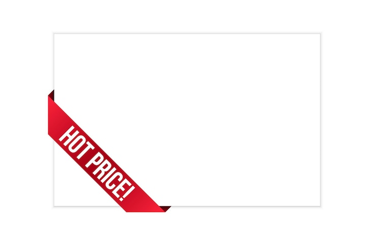 Vettore illustrazione di banner vettoriale rosso a prezzo caldo isolato su sfondo bianco