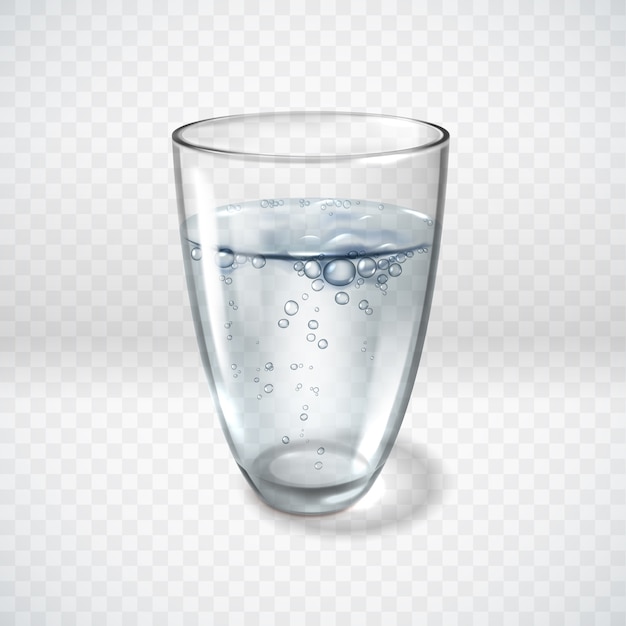 Illustrazione di bolle d'acqua di bicchieri di vetro realistico