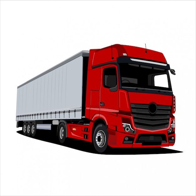 Illustrazione di camion rosso