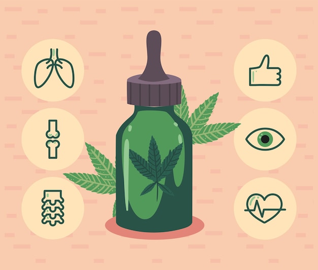 Illustrazione di cannabis CBD