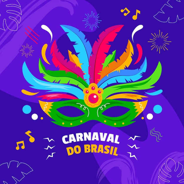 Illustrazione di carnevale brasiliano piatto