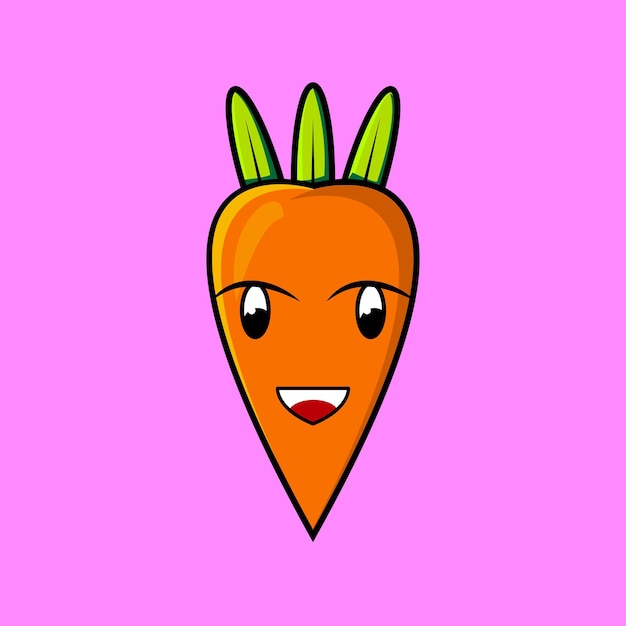 illustrazione di cartone animato carino carota