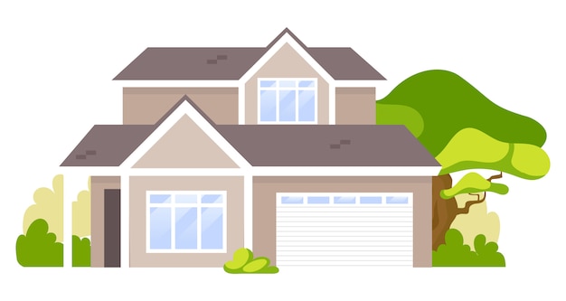 Illustrazione di cartone animato casa suburbana