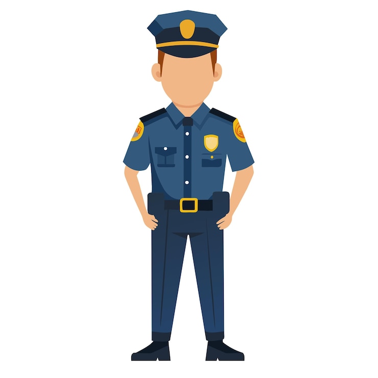 Vettore illustrazione di cartone animato della polizia