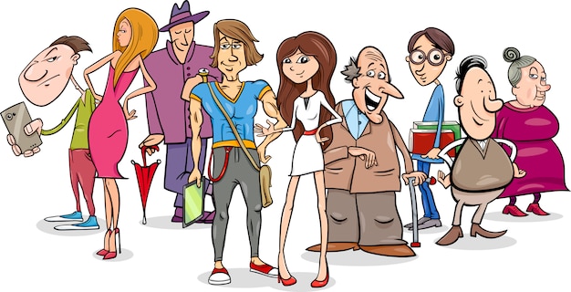 illustrazione di cartone animato di persone