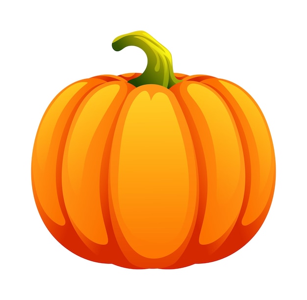 Illustrazione di cartone animato vettoriale di zucca isolata su sfondo bianco