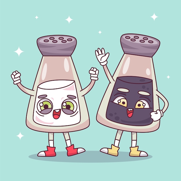 Illustrazione di cartoni animati di sale disegnati a mano