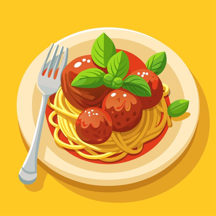 Illustrazione di cartoni animati di spaghetti