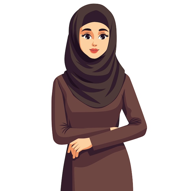 illustrazione di cartoni animati hijab design vettoriale femminile
