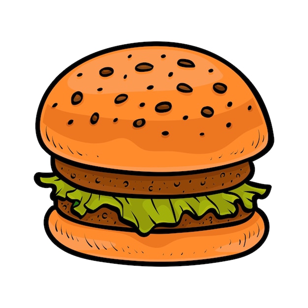 Illustrazione di cartoni animati per bambini Burger
