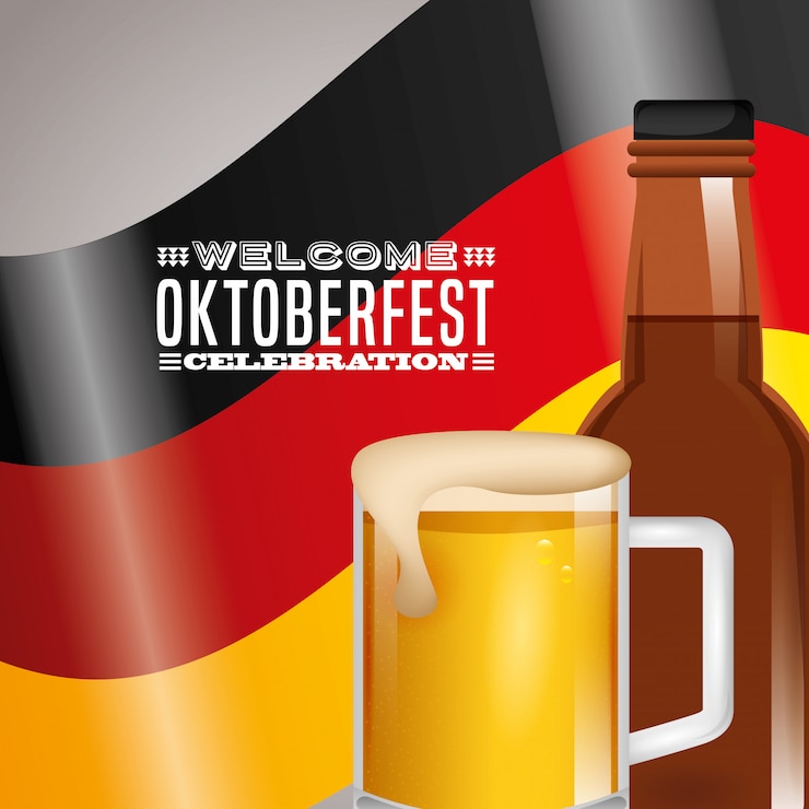 Vettore illustrazione di celebrazione dell'oktoberfest, festival della birra