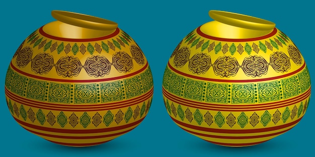 Illustrazione di ceramica tradizionale. Pentola di terracotta per contenere l'acqua con il coperchio.