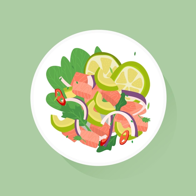 Illustrazione di ceviche disegnata a mano