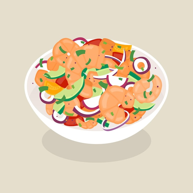 Illustrazione di ceviche disegnata a mano