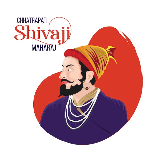 Illustrazione di chhatrapati shivaji maharaj jayanti con calligrafia hindi chhatrapati shivaji