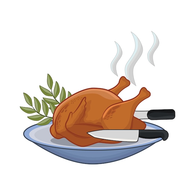 Illustrazione di chiken arrostito