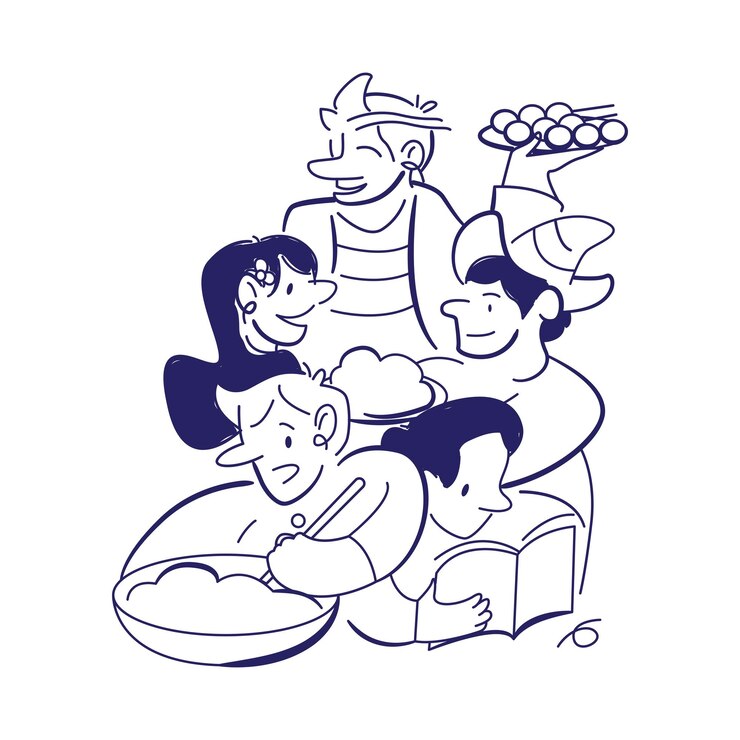 Illustrazione di cibo da pranzo insieme