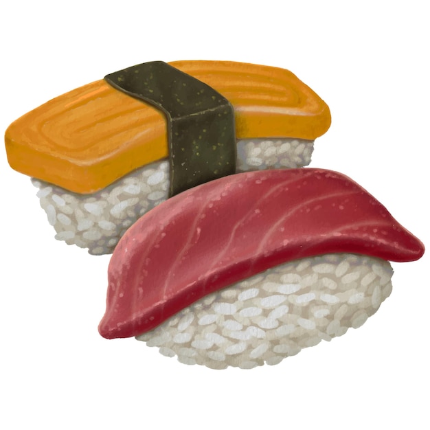 illustrazione di cibo giapponese sushi