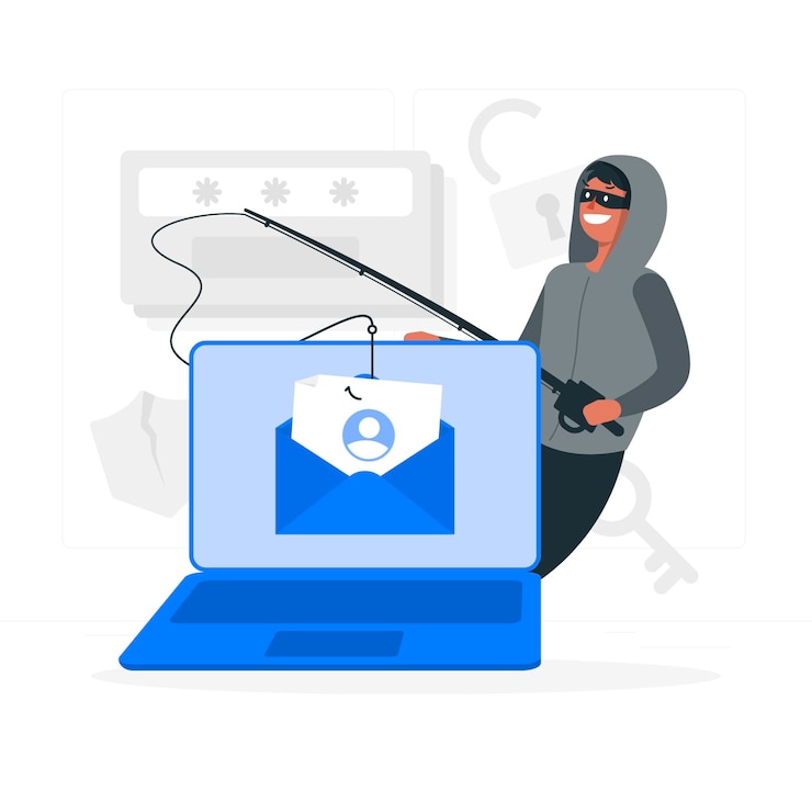 Vettore illustrazione di concetto di account di phishing