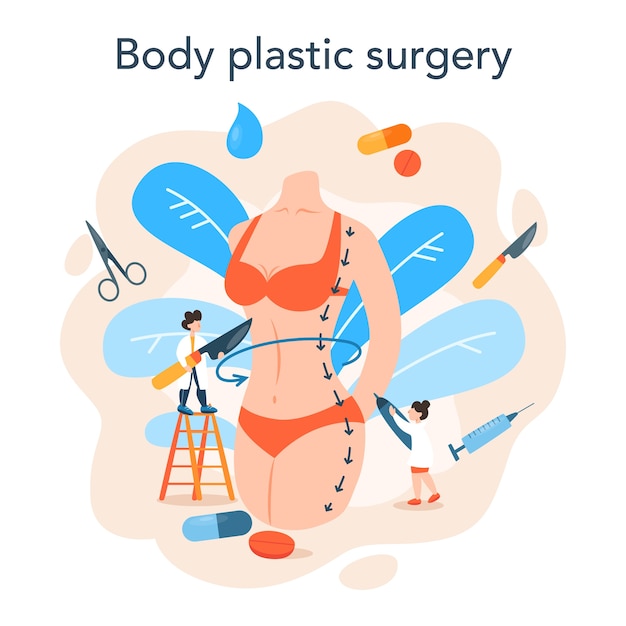 Illustrazione di concetto di chirurgo plastico