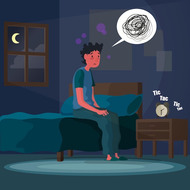 Illustrazione di concetto di insonnia