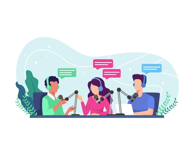 Illustrazione di concetto di podcast