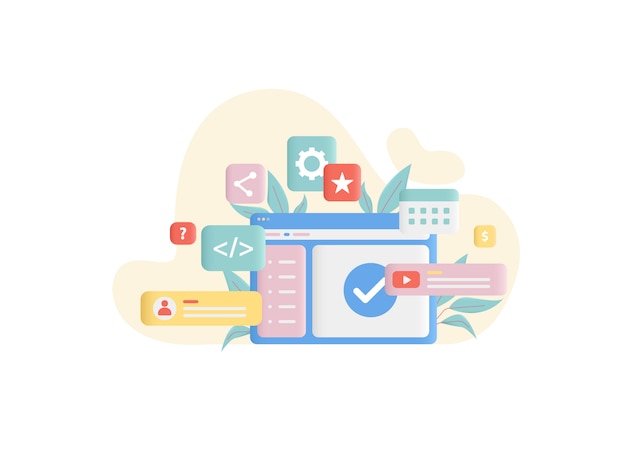 illustrazione di concetto di sviluppo Web in stile piano