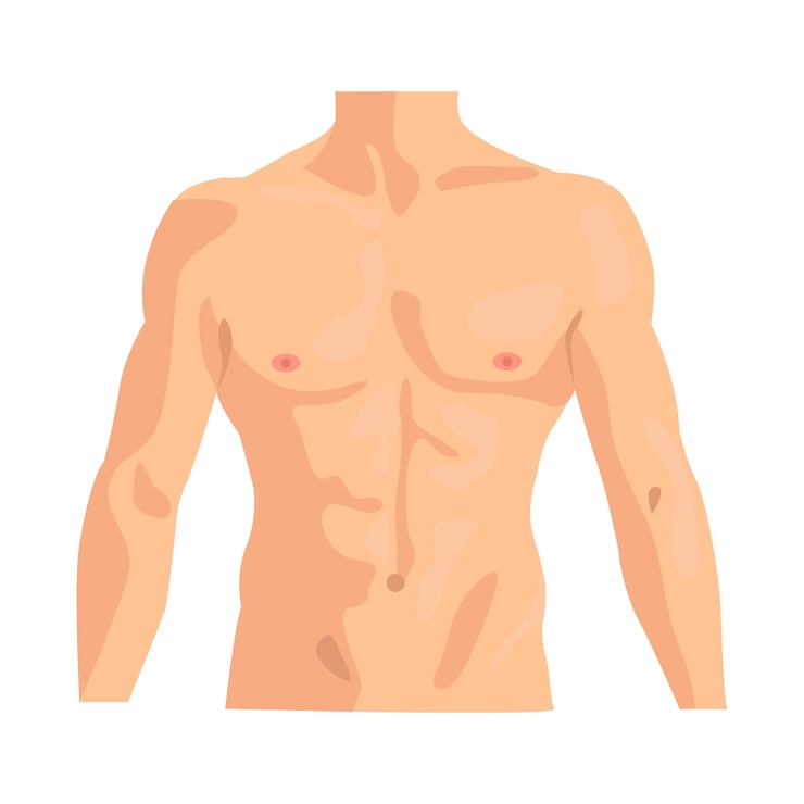 Vettore illustrazione di correzione del corpo maschile in stile cartone animato a colori