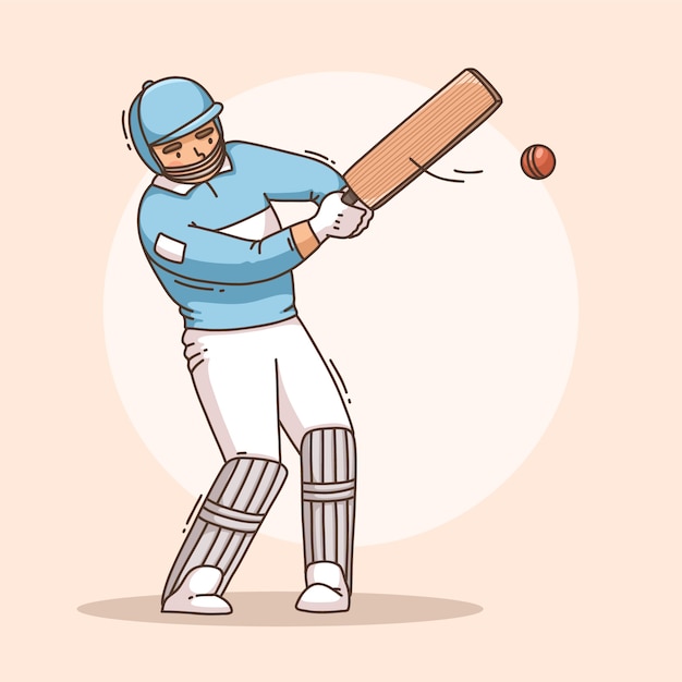Illustrazione di cricket disegnata a mano