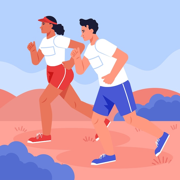 Illustrazione di cross country design piatto
