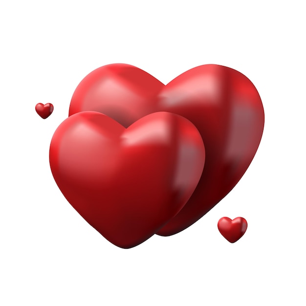 Illustrazione di cuore 3D cuore rosso vettoriale per il giorno di San Valentino tema d'amore per i tuoi disegni