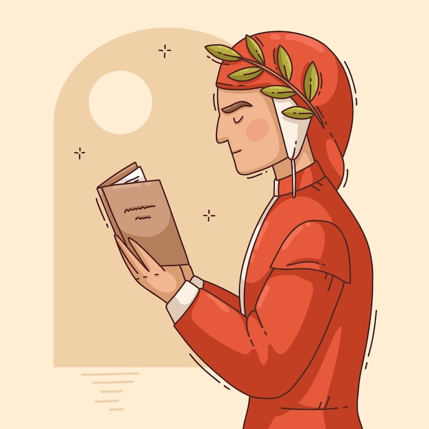 Illustrazione di dante disegnata a mano