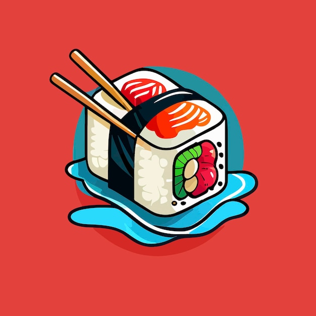 Illustrazione di deliziosi sushi roll cibo giapponese