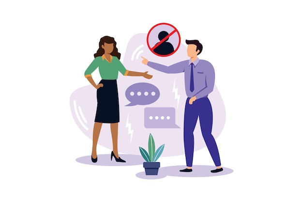Illustrazione di design moderno piatto discriminazione razziale