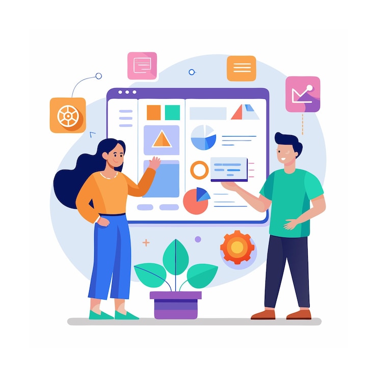 Vettore illustrazione di design piatto di assistenza clienti