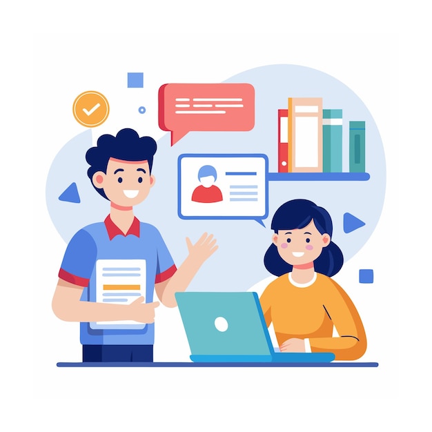 Illustrazione di design piatto di assistenza clienti