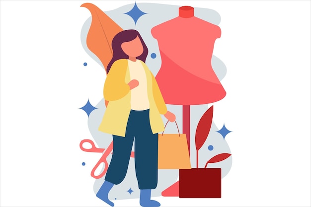 Illustrazione di design piatto stilista