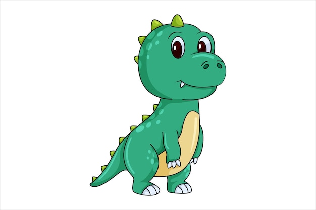 Illustrazione di disegno di carattere carino dinosauro