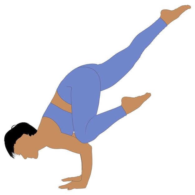 Illustrazione di disegno di carattere di posa di yoga di rilassamento della donna di vettore