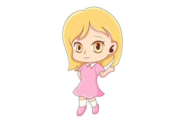 Illustrazione di disegno di carattere ragazza carina