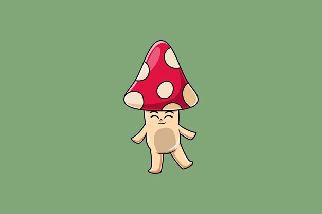 Illustrazione di disegno di carattere simpatico fungo