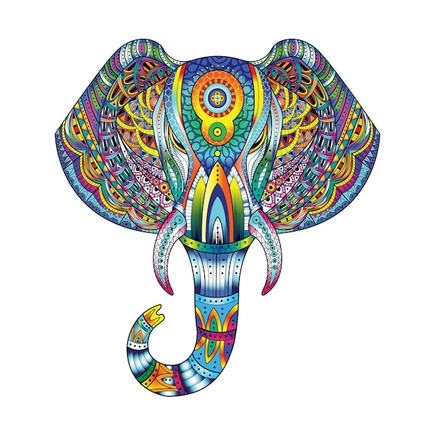 illustrazione di elefante libro da colorare illustrazione per adulti illustrazione puzzle illustrazione