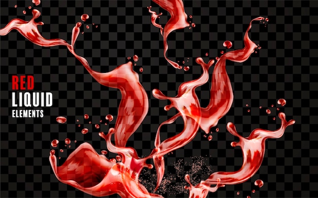 Illustrazione di elemento liquido rosso schizzi