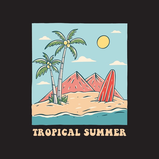 Illustrazione di estate tropicale