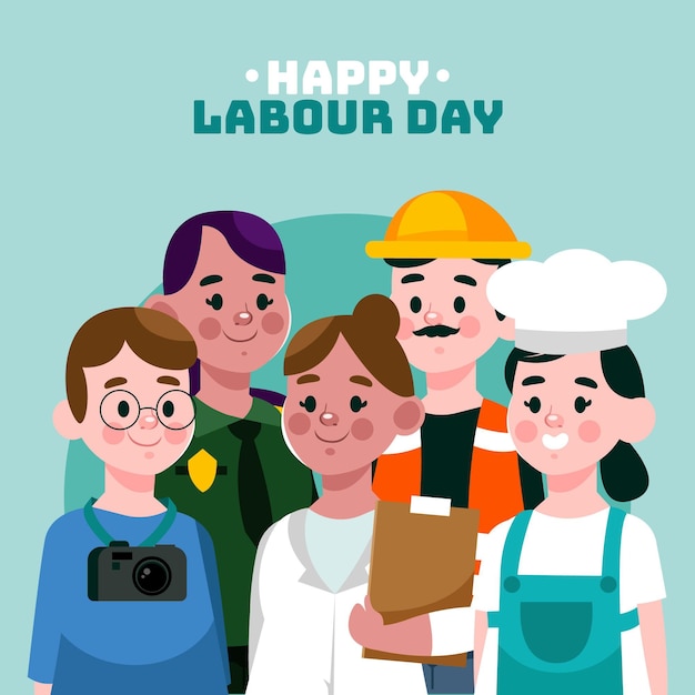 Illustrazione di festa del lavoro piatto