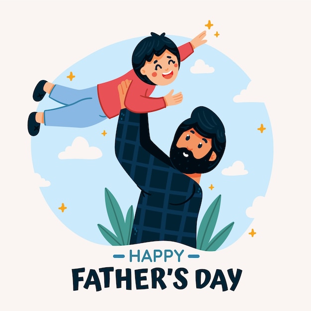 Illustrazione di festa del papà piatto
