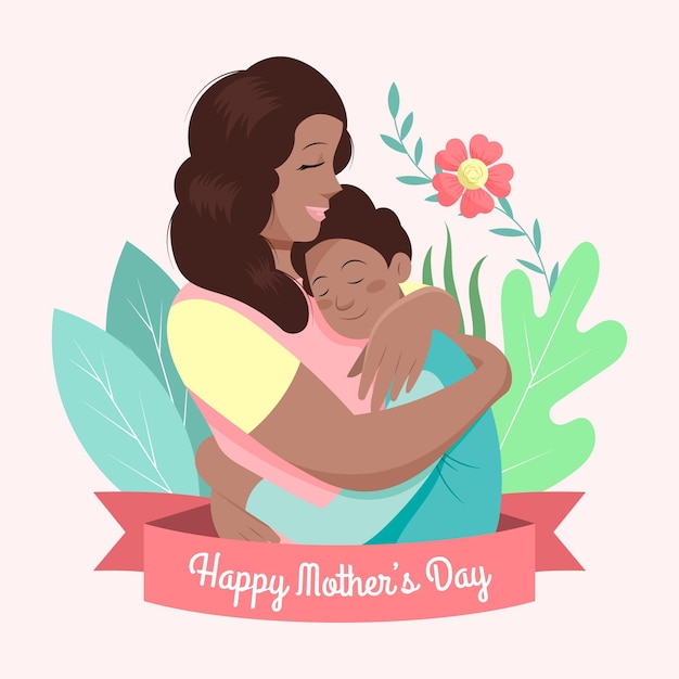 Illustrazione di festa della mamma piatta