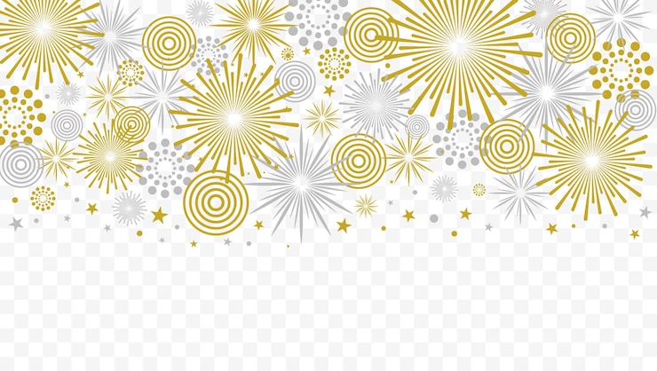 Vettore illustrazione di fuochi d'artificio isolati su sfondo bianco. sfondo festivo vettoriale.